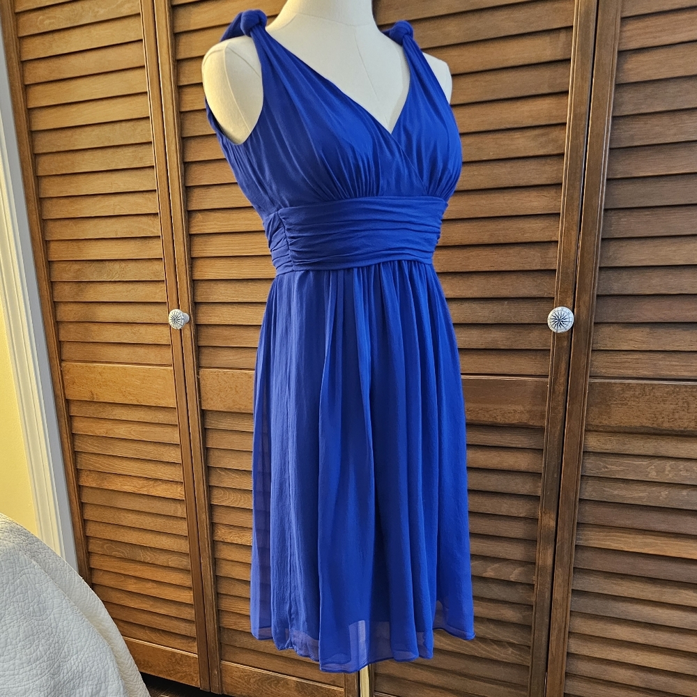 Ann Taylor Royal Blue Silk Dress (0P)